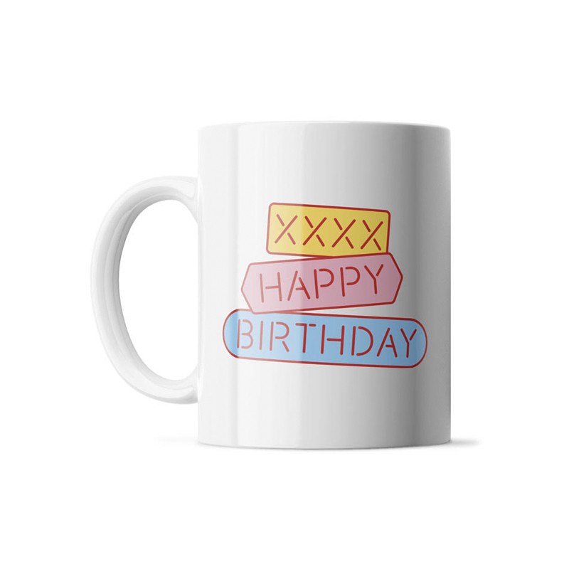 Taza Nombre + Happy Birthday