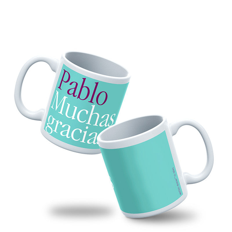 Taza Nombre + Muchas Gracias
